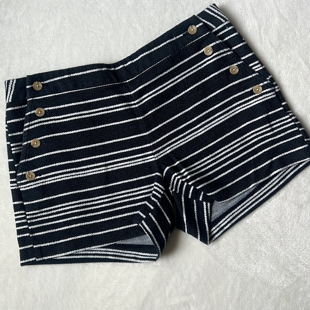 Banana Republic blue and white striped shorts